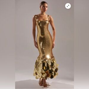 LIFE OF THE PARTY SEQUIN MIDI DRESS - S